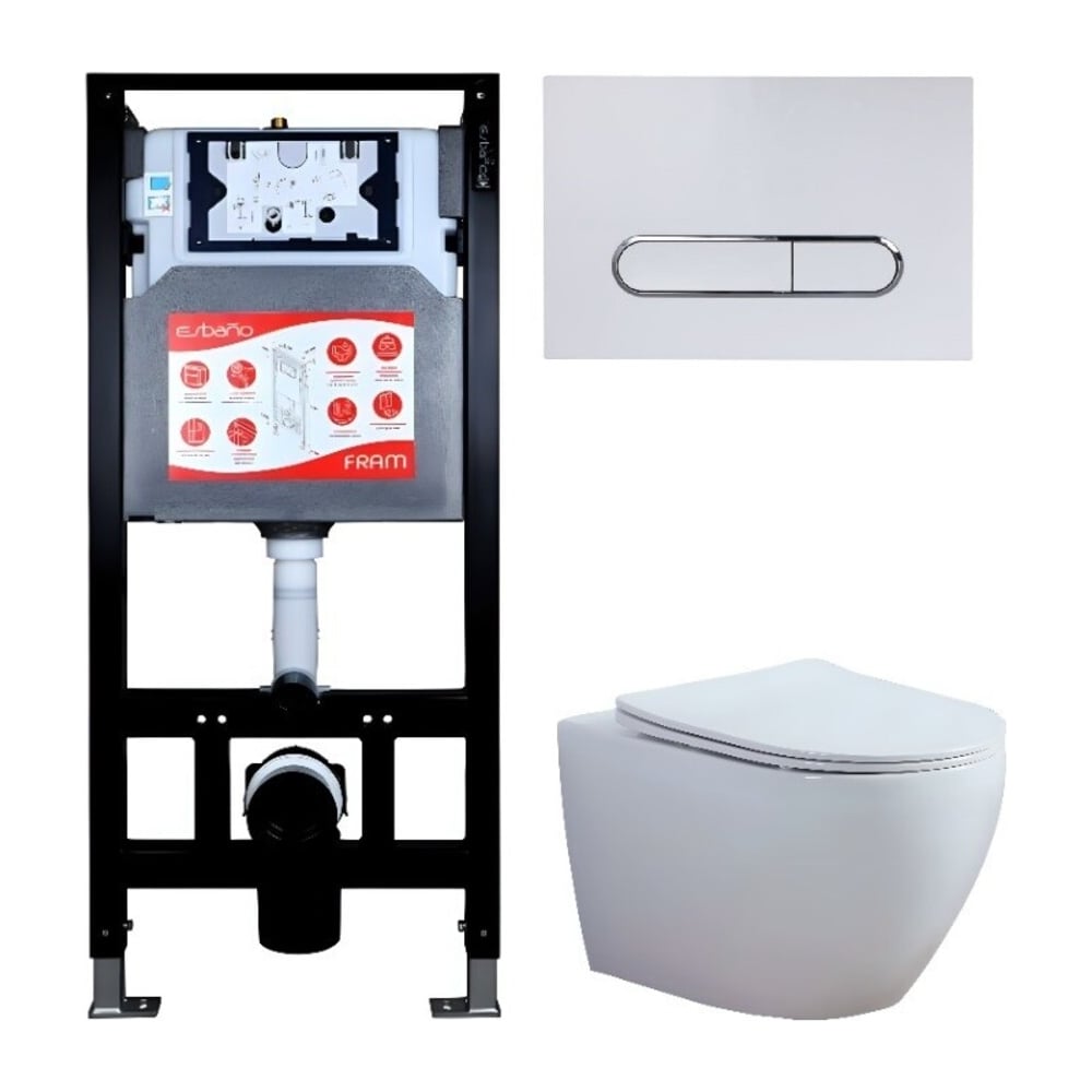 Изображение товара Комплект инсталляции для унитаза AZALEA с антивсплеском и подогревом на основе санфаянса