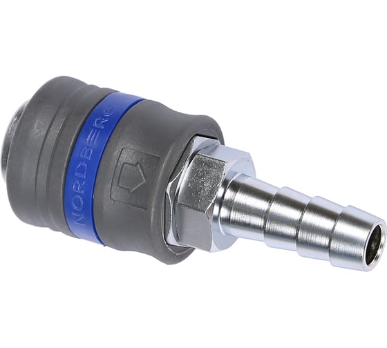 Изображение товара Разъем NORDBERG мама быстросъемный - елочка диам. 12 мм, с пластиковой муфтой NPF12P