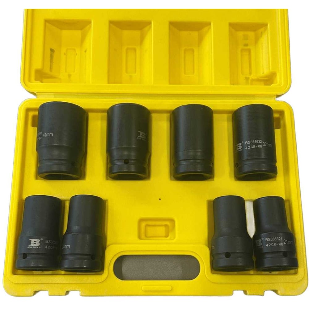 Изображение товара Набор накидных 6-ти гранных ударных головок BOSI 1, 21-41 мм, 8 шт