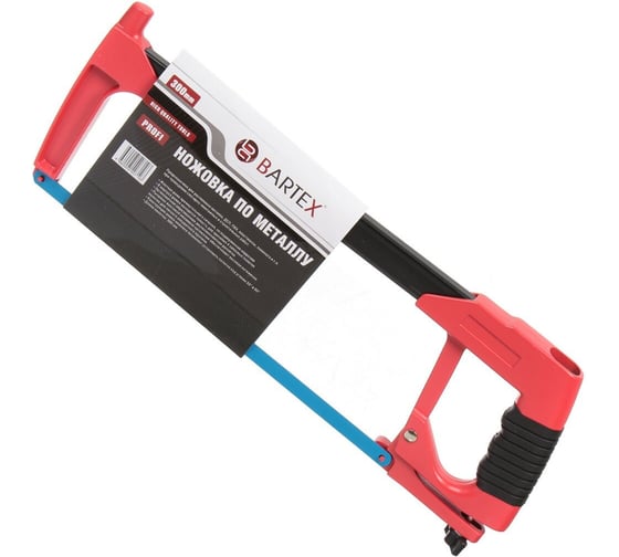 Изображение товара Ножовка металлическая BARTEX 300 мм, 25 TPI, рукоятка двухкомпонентная прорезиненная, Profi, PM-300 162164