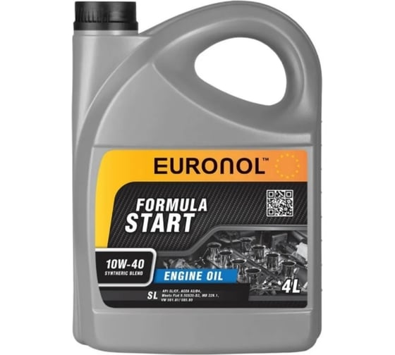 Изображение товара Моторное масло EURONOL START FORMULA 10w-40, SL, 4 л 80194