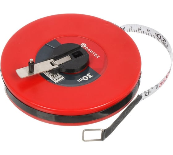 Изображение товара Рулетка геодезическая BARTEX 30 м, лента ПВХ, 12.5 мм, 360550