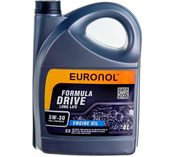 Изображение товара Моторное масло EURONOL DRIVE FORMULA LL 5w-30, С3, 4 л 80007