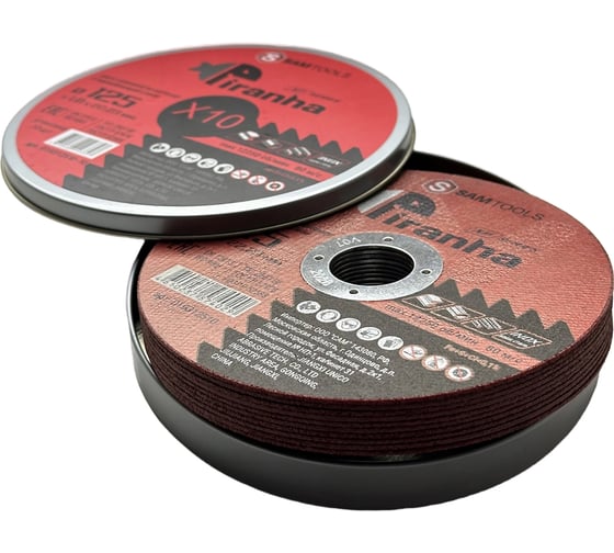 Изображение товара Диск отрезной по металлу и нержавеющей стали SAMGRUPP 125х1.0х22.23 T41 Z60T BF PIRANHA XP 10шт SAMC-019312510-10