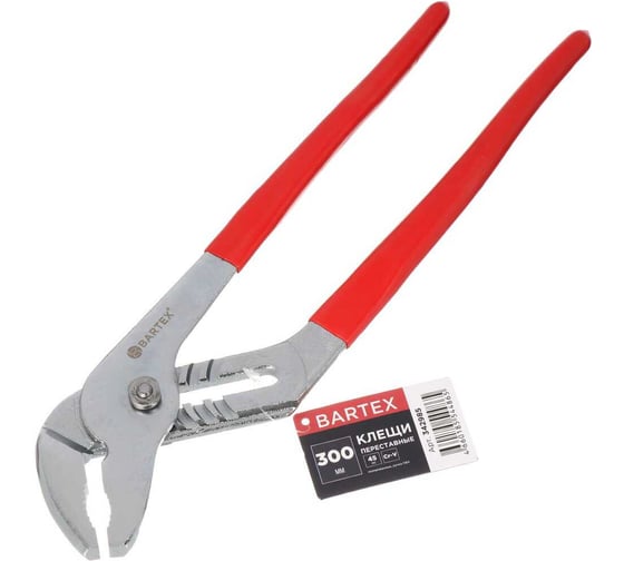 Изображение товара Клещи переставные BARTEX рук ПВХ, полированные, 300 мм 342985