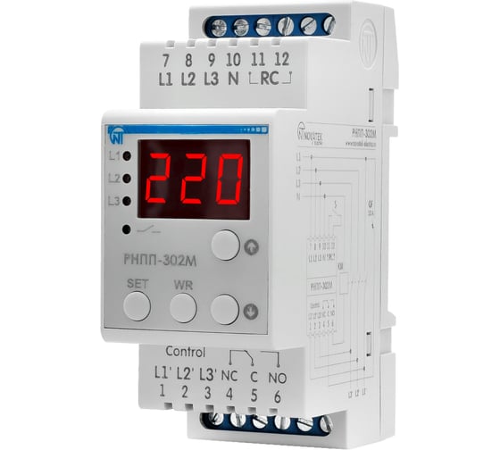 Изображение товара Трехфазное реле напряжения и контроля фаз НовАтек-Электро РНПП-302М 3425600302-М