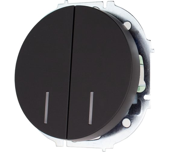 Изображение товара Выключатель двойной с подсветкой чёрный бархат Lezard OSEN 743-4288-112