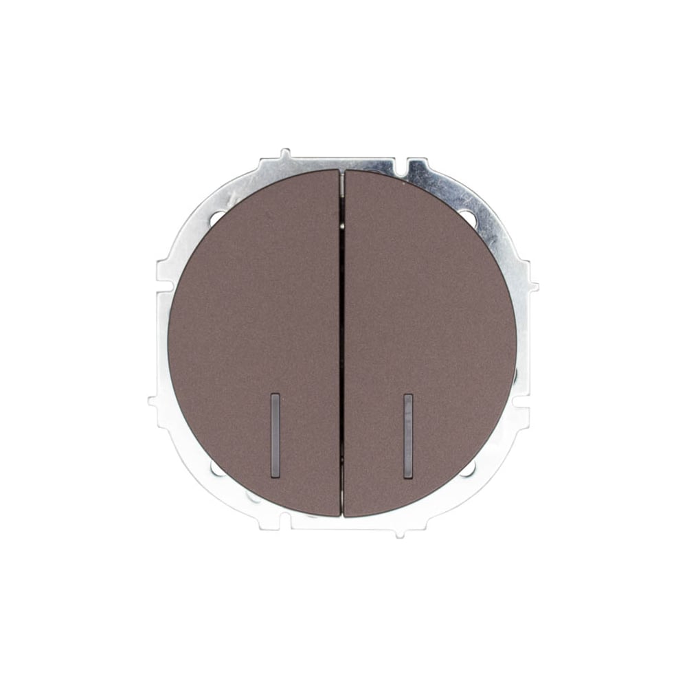 Изображение товара Выключатель двойной Lezard OSEN с подсветкой шоколад 743-7388-112