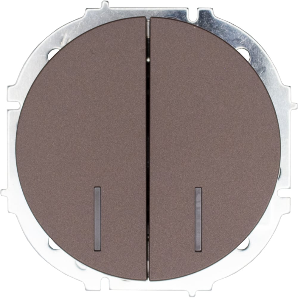 Изображение товара Выключатель двойной Lezard OSEN с подсветкой шоколад 743-7388-112