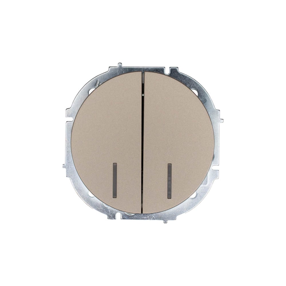 Изображение товара Выключатель двойной Lezard OSEN с подсветкой, титан 743-3788-112