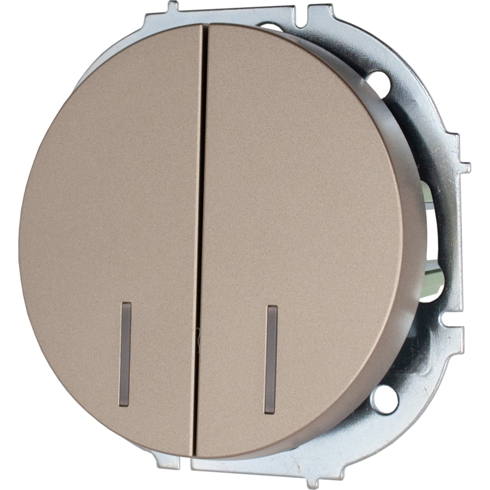 Изображение товара Двойной выключатель Lezard OSEN с подсветкой цвет титан 743-3788-112