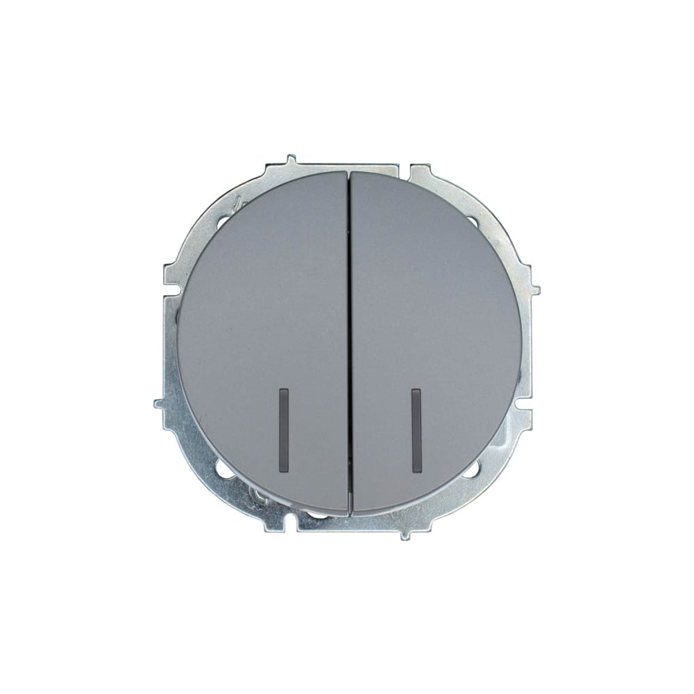 Изображение товара Выключатель двойной Lezard OSEN с подсветкой серый матовый 743-7488-112