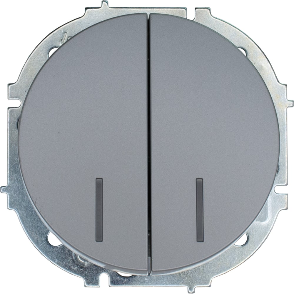 Изображение товара Выключатель двойной Lezard OSEN с подсветкой серый матовый 743-7488-112