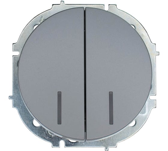 Изображение товара Выключатель двойной Lezard OSEN с подсветкой, серый матовый 743-7488-112