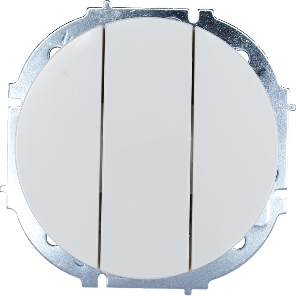 Изображение товара Выключатель тройной Lezard OSEN белый 3 клавиши встраиваемый