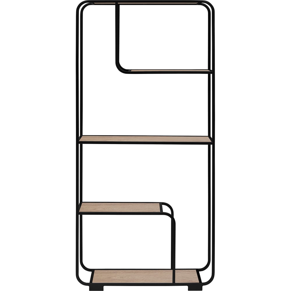 Изображение товара Стеллаж GreenWeen SIENA черный металл и ЛДСП дуб Каселла 800x300x1730