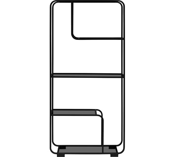 Изображение товара Стеллаж GreenWeen SIENA, черный каркас, полки тонированное стекло, 800х300х1730 GW-ST-SIENA-B-G