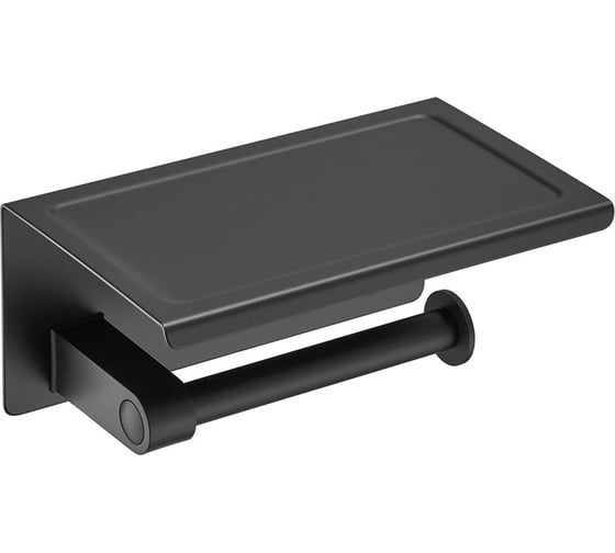 Изображение товара Держатель для туалетной бумаги CRAFTICA с полочкой для телефона (19см) черный 80888