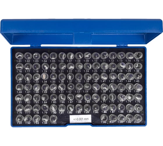 Изображение товара Набор гладких калибров ЧИЗ 1,01- 2,00 +/-0,001 шаг 0,01 100шт 97258
