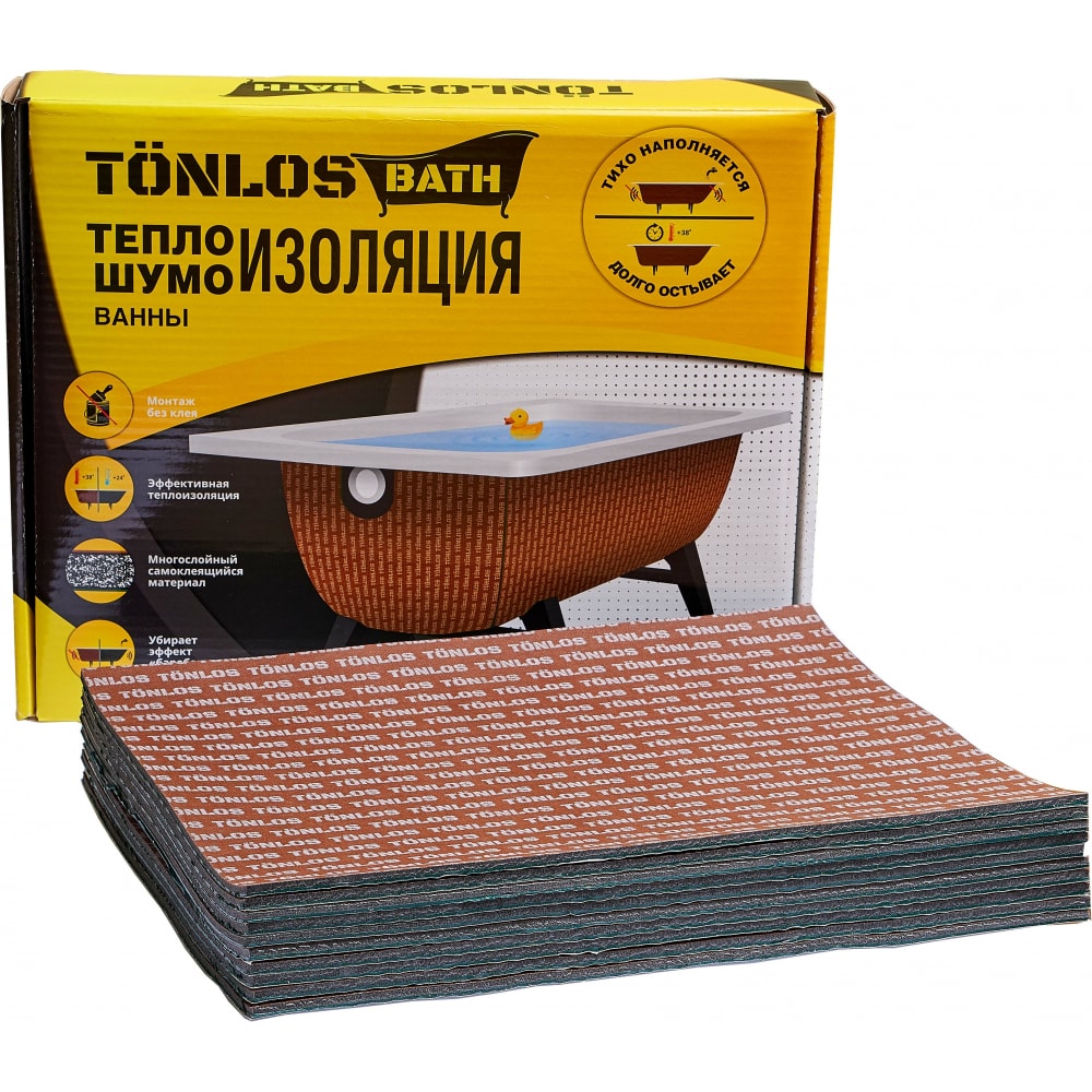 Комплект для теплошумоизоляции ванны TONLOS шумоизоляция для отливов tonlos