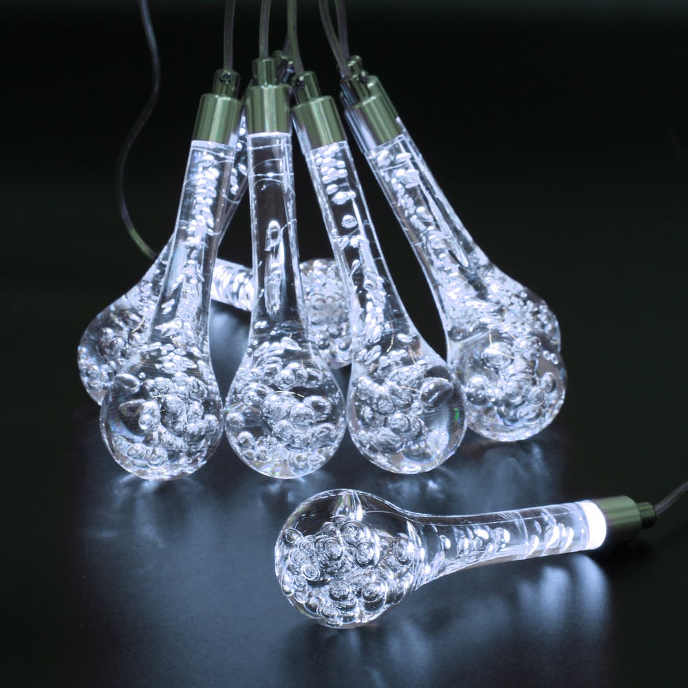 Изображение товара Гирлянда серпантин БАХРОМА ледяная капля 3,5 м белая IP-65