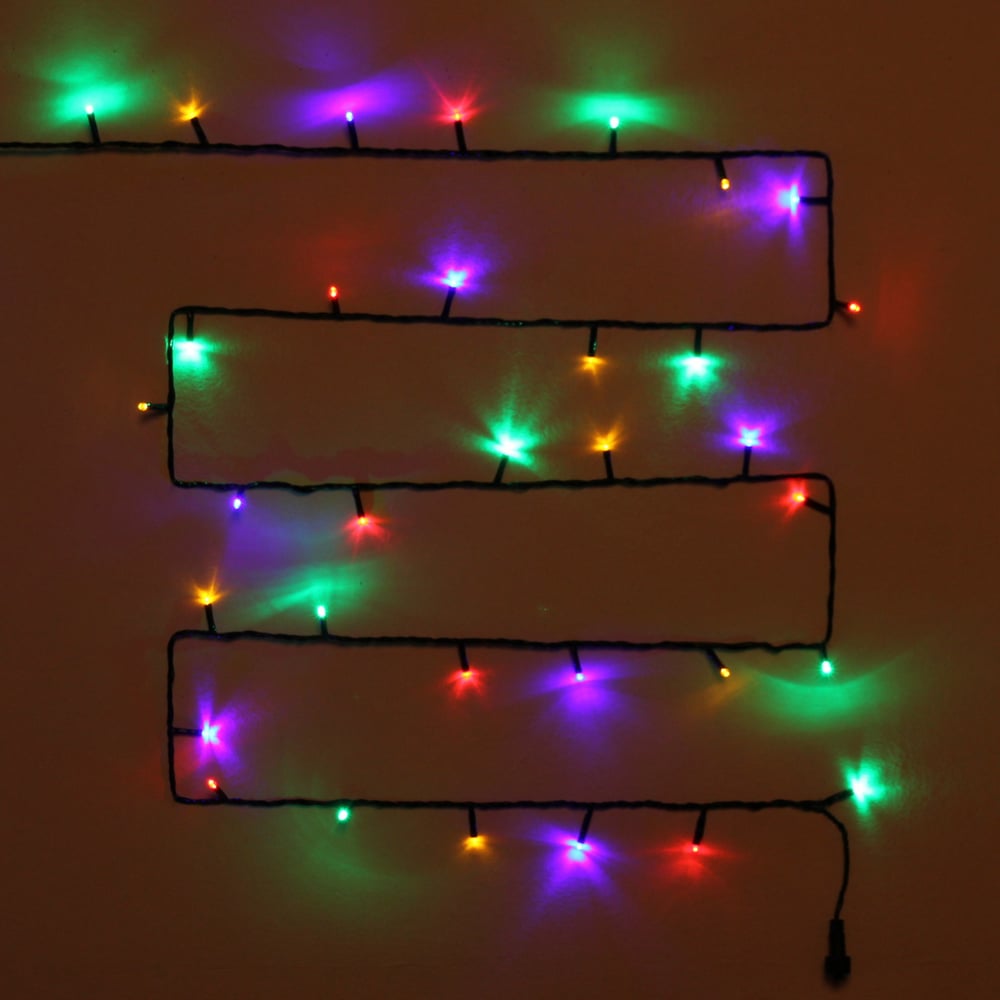 Изображение товара Гирлянда для улицы Серпантин 15м 180 ламп LED черный провод мультицвет