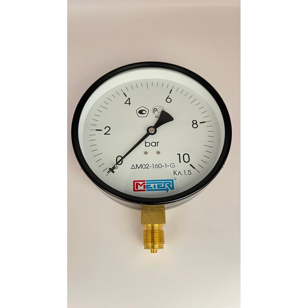 Изображение товара Манометр МЕТЕР ДМ 02-160-1-G для измерения давления до 10 бар