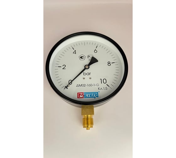 Изображение товара Манометр МЕТЕР ДМ 02-160-1-G Р=0..10 бар G1/2 кл.1,5 751