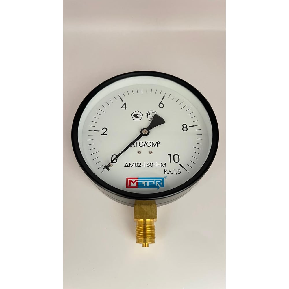 Изображение товара Манометр МЕТЕР ДМ 02-160-1-М 0-10 кгс/см2 радиальное соединение