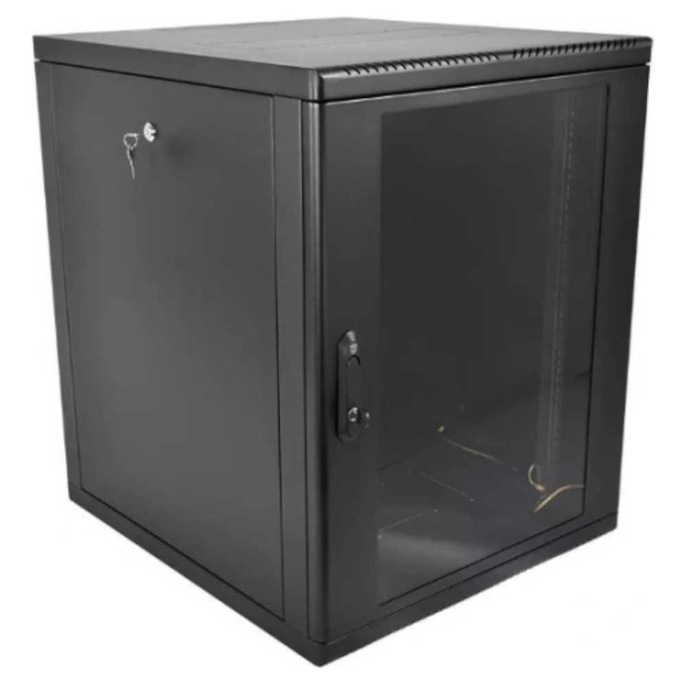 Изображение товара Шкаф ЦМО 19 телеком разборный 12U черный стеклянная дверь
