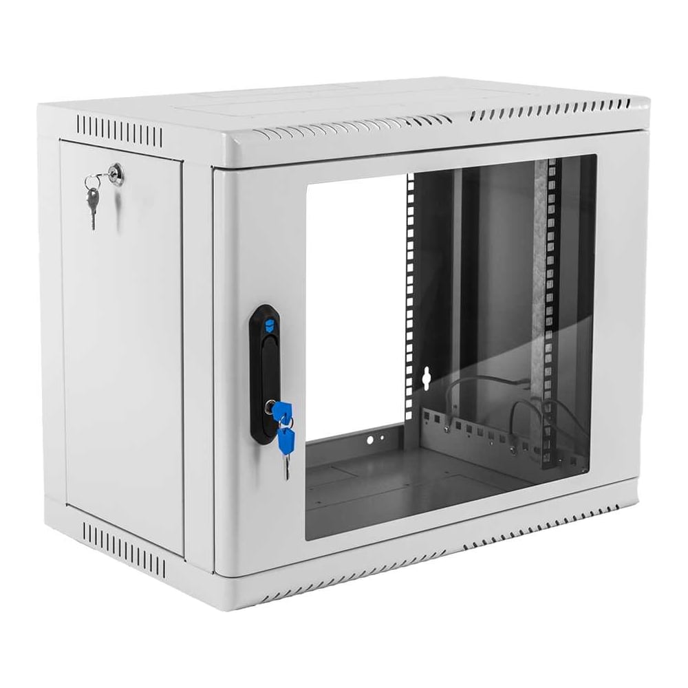 Изображение товара Телекоммуникационный шкаф настенный сварной 9U 600×500 со стеклянной дверью