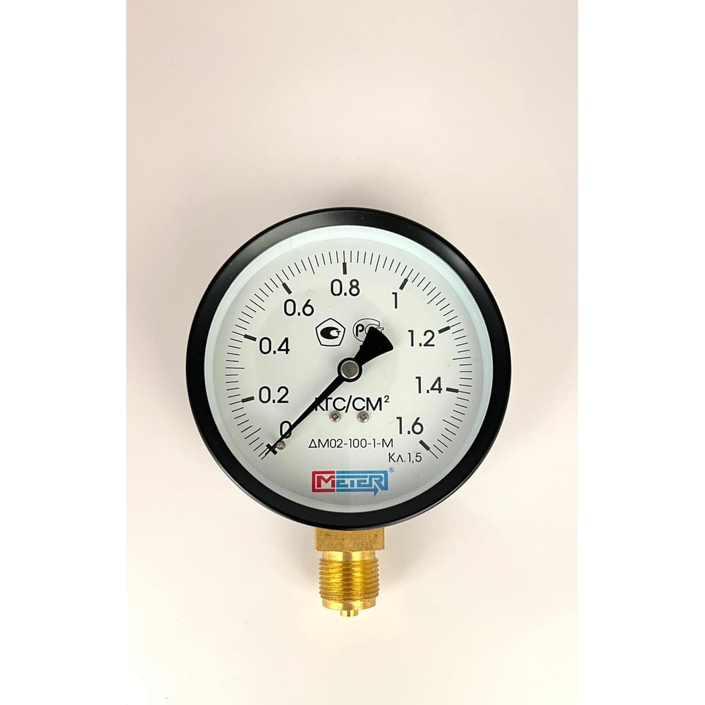 Изображение товара Манометр МЕТЕР ДМ 02-100-1-М для измерения давления до 1 6 кгс/см2
