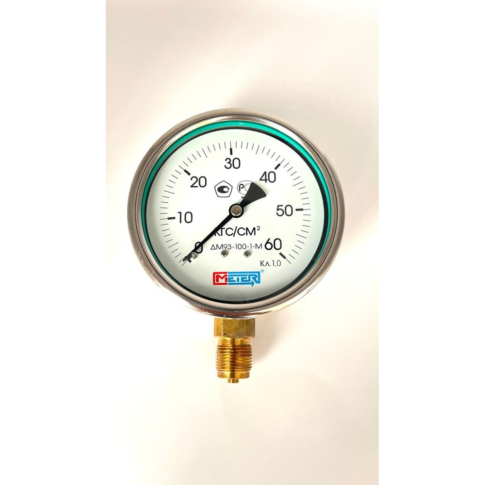 Изображение товара Манометр МЕТЕР ДМ 93-100-1-М для давления до 60 кгс/см2