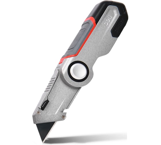 Изображение товара Строительный складной нож DELI с Т-образным лезвием DL030 (3 запасных лезвия SK2, корпус из цинкового сплава) 212846