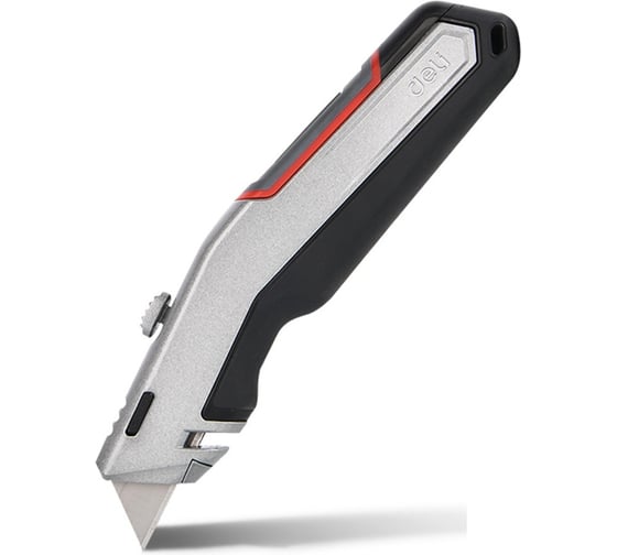 Изображение товара Строительный нож DELI с Т-образным лезвием DL411 (3 запасных лезвия SK2, корпус из цинкового сплава) 212865