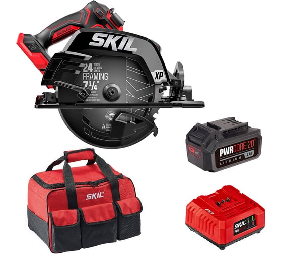 Изображение товара Аккумуляторная циркулярная пила SKIL CR5440 + ЗУ SC5358 + АКБ (4Ач) BY5196 9-1-033