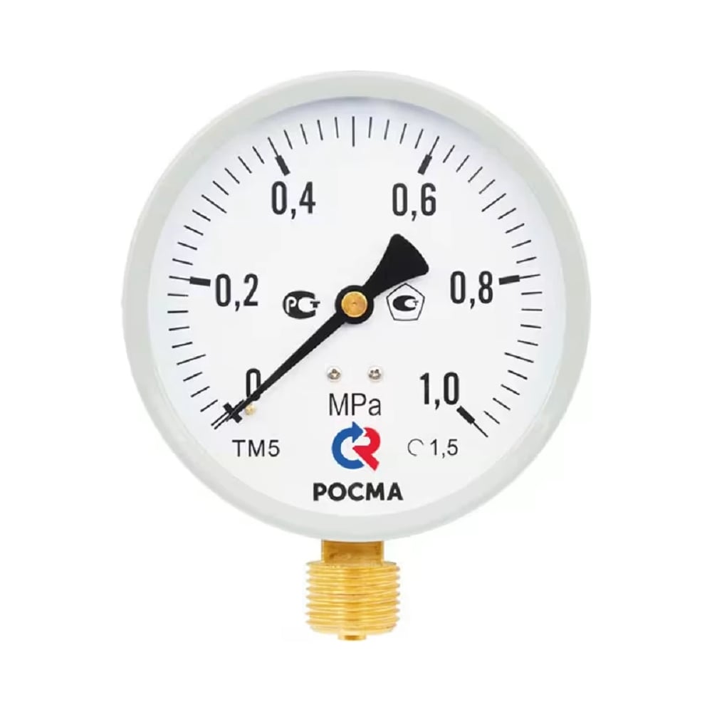 Изображение товара Манометр общетехнический РОСМА ТМ-510Р.00 0-4 МПа аналоговый Поверка