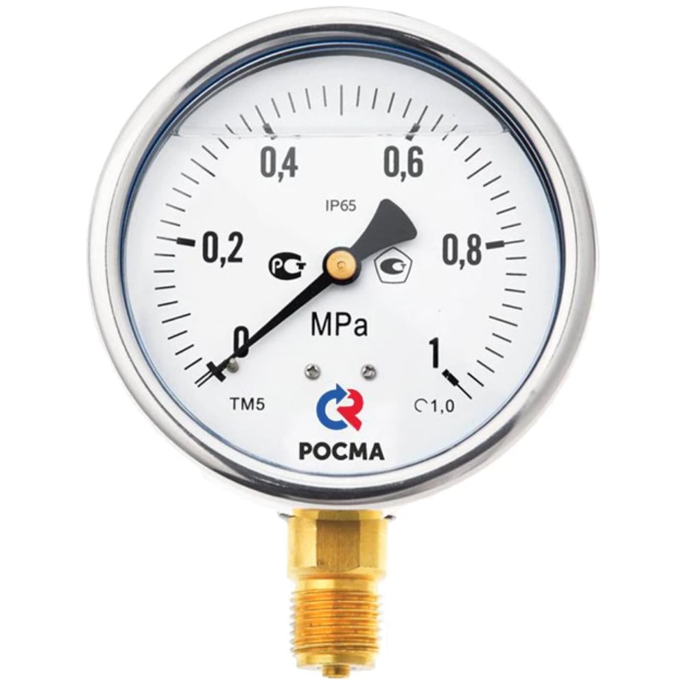 Изображение товара Манометр радиальный РОСМА ТМ-520Р.00 (0-0.1МПа) G1/2 1, ДК100мм, виброустойчивый, сухой D070-03796