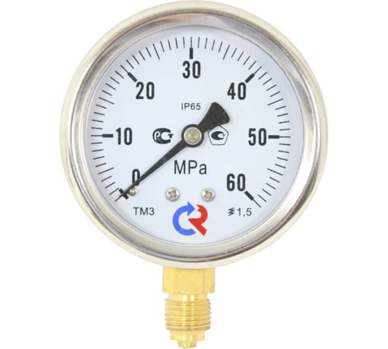 Изображение товара Манометр радиальный РОСМА ТМ-320Р.00 (0-10МПа) G1/4 1.5, ДК63мм, виброустойчивый, сухой D070-03708