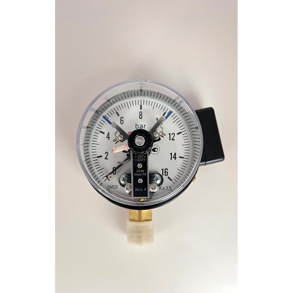 Изображение товара Манометр электроконтактный МЕТЕР ДМ 03-V-100-1-G 0-16 бар G1/2 IP43