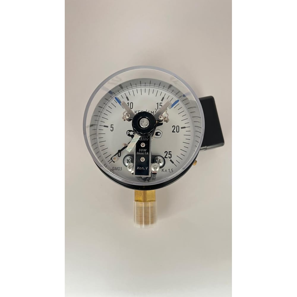 Изображение товара Манометр электроконтактный МЕТЕР ДМ 03-V-100-1-М Р=0..25 кгс/см2 М20х1,5 кл.1,5 8277