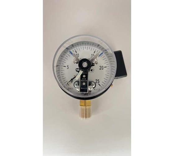 Изображение товара Манометр электроконтактный МЕТЕР ДМ 03-V-100-1-М Р=0..25 кгс/см2 М20х1,5 кл.1,5 8277