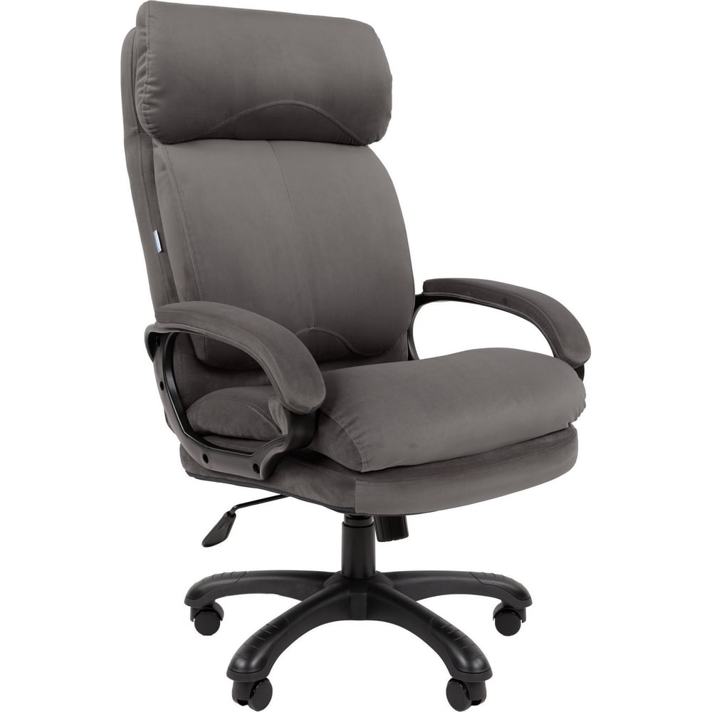 Изображение товара Современное офисное кресло Chairman Home 505 из велюра серое с регулировкой высоты