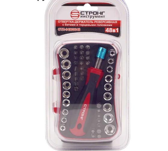 Изображение товара Набор отвертка адаптер с торцевыми головками Strong СТП-949 битами СТП-94900048