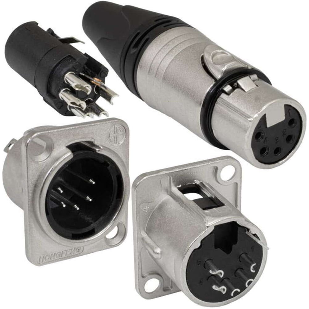 Изображение товара Разъем XLR RUICHI TD-395 5 контактов для аудиосистем, пайка