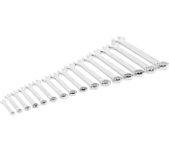Изображение товара Набор ключей HORTZ комбиниров.16шт. (6-27) хром. HOR 1146614