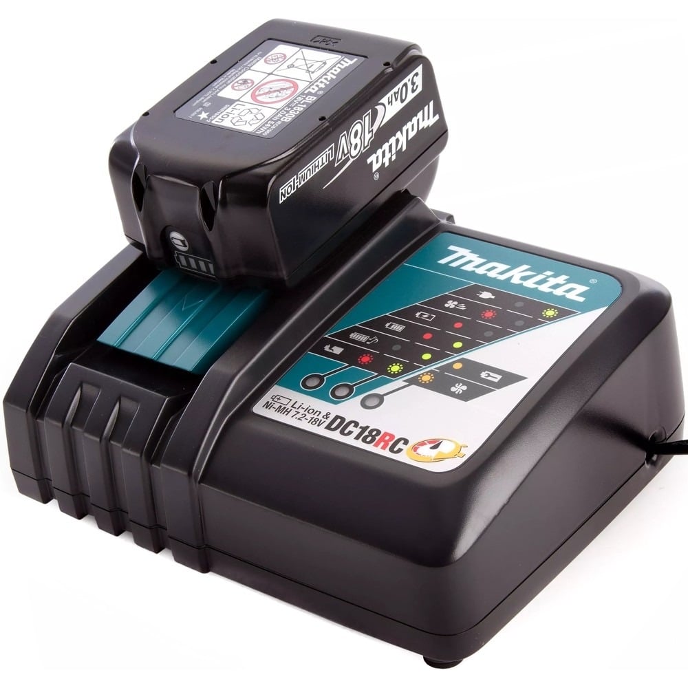 Изображение товара Набор аккумулятор и зарядное устройство Makita BL1830B + DC18RC профессиональный