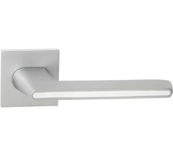 Изображение товара Ручка дверная межкомнатная VETTORE на тонком основании R21.190 MCP/WH матовый хром/белая вставка 20431