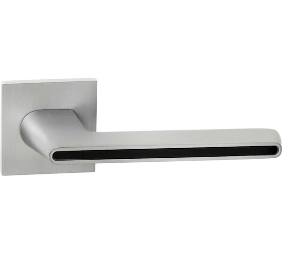 Изображение товара Ручка дверная межкомнатная VETTORE на тонком основании R21.190 MCP/BL матовый хром/чёрная вставка 20432