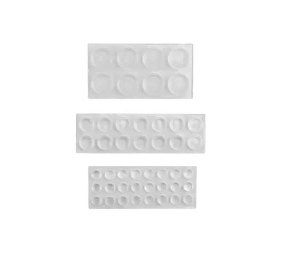 Изображение товара Демпфер самоклеящийся MFK-TORG прозрачный 8мм-24шт, 12мм-14шт, 19мм-8шт 40301